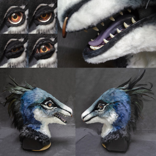  A commissioned mask - a fantastical raptor design belonging to @LimeyPie on twitter! Definitely one