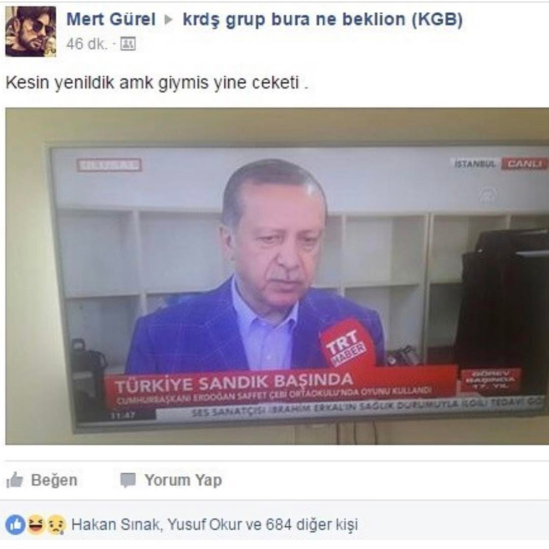 Kesin yenildik amk giymiş...