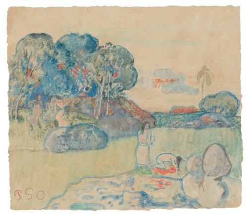 Tahitian Landscape, Paul Gauguin, 1894, Art Institute of Chicago: Prints and DrawingsGift of Edward 