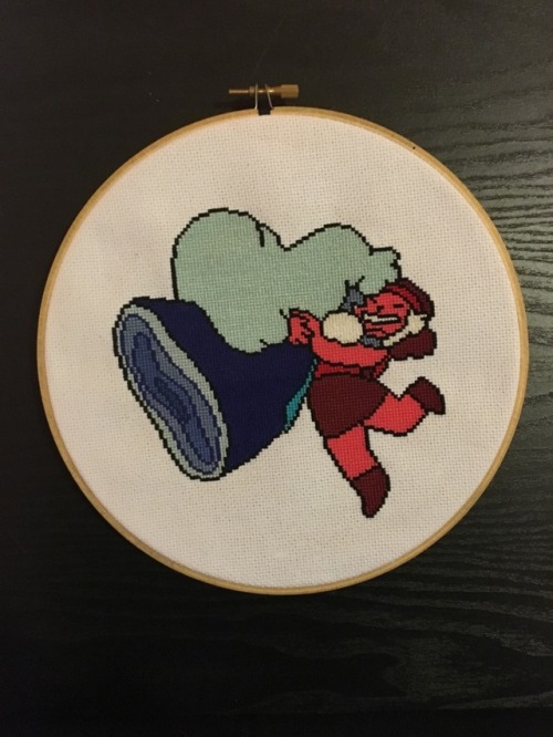 a lil steven universe cross stitch i did last year and never got around to taking a nice picture of