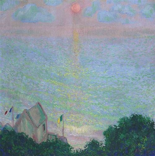 spoutziki-art:Sunset at Veules-les-Roses by Theodore Earl Butler - 1909