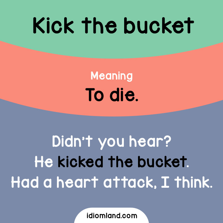 The saying 'Kick the bucket' - meaning and origin.