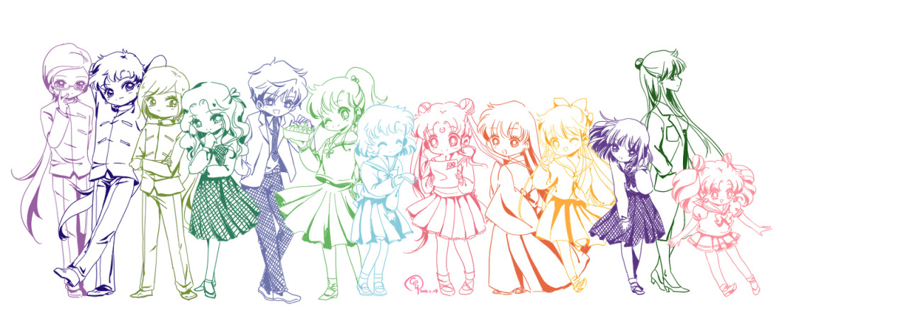 girlsbydaylight:  セーラー戦士の友達 by 羽淵卯月 on pixiv 