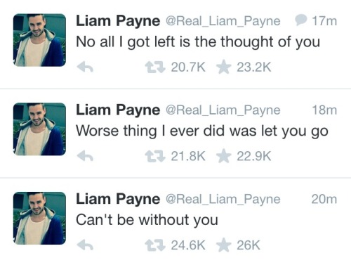 Poetic possibly drunk!Liam on twitter today (2.5.14)