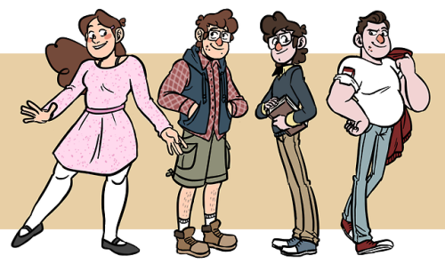 hellmandraws:I just wanted to draw them at different ages. ¯\_(ツ)_/¯I’ve drawn older Dipper and Mabe