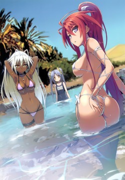 namaniku atk full metal daemon muramasa ootori kanae sansei muramasa ass bikini garter pointy ears school swimsuit swimsuits underboob wet | #352655 | yande.re