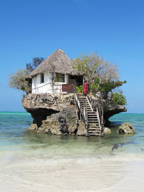 The Rock Restaurant in Zanzibar, Tanzania (via designerhk).