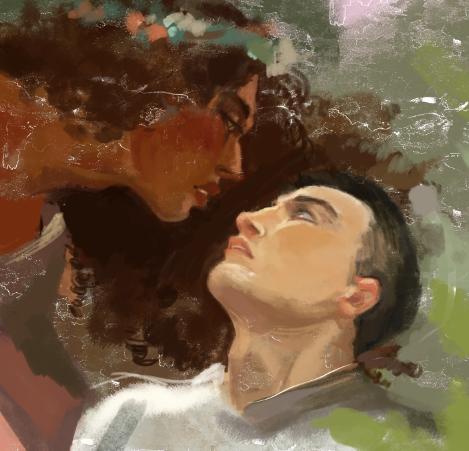 wip of hazel and frank!! anyone know what painting this is reffed from? :D