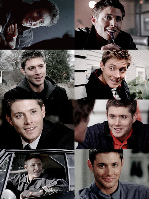 magic-is-in-the-words: DEAN APPRECIATION WEEK | SUNDAY → a set dedicated to DeanDean + smiling.  You’re marching to war Nothing but a smile Painted on your lips Like an armor.  And you can only hope That it will convince them That you’re not scared.
