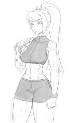 reisartjunk:  Samus after a workout. For