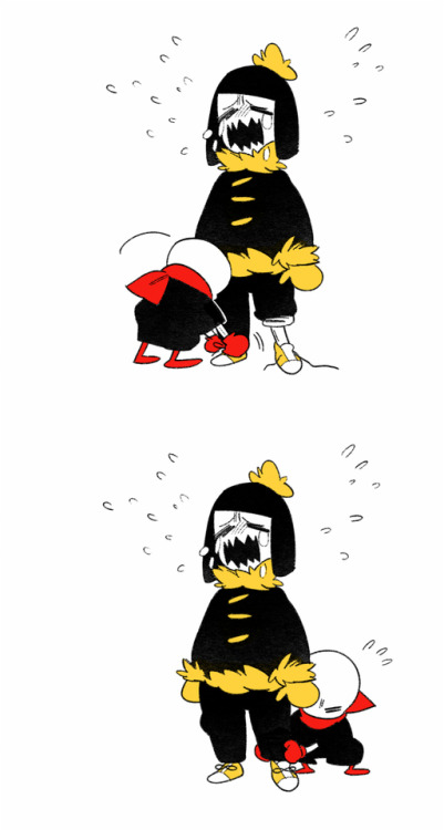 blackggggum:  Little brother.I was headcanoning that even Papyrus is the order brother here，sans still have to take care of him cuz he is being a cry baby XDDDfellswap/Swapfell(red) bros