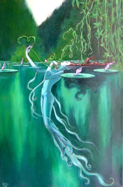 Marco Nizzoli (Italian, b. 1968, Reggio Emilia, Italy) - Naiad Comic Art (Metamorfosi), 2010  Painti