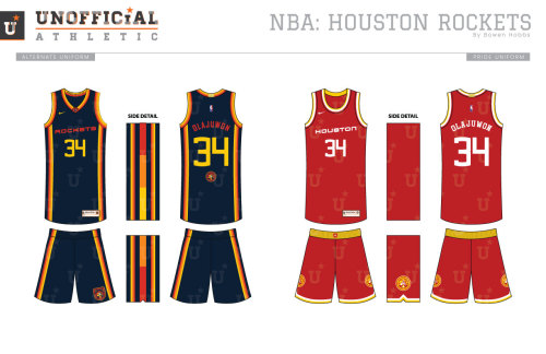 Houston RocketsMuch of the Rockets’ history has been built around a simple red and athletic gold sch