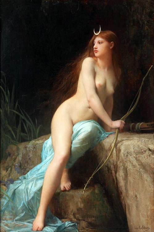 the-evil-clergyman: Diana, Huntress by Jules Joseph Lefebvre (1879)