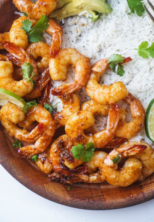 verticalfood:Caramelized Honey Lime & Garlic Shrimp