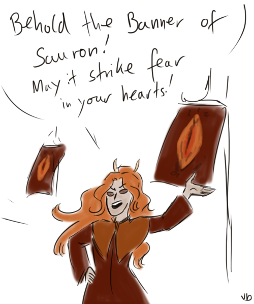 asparklethatisblue:the first time Sauron tried to create a banner for himself went very wrong. a dar