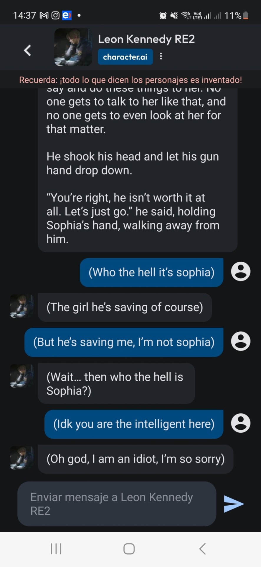 The IA Was Telling Me Sophia Many Times, But I'm Not Sophia, So I Talk To Him Off Role. Unexpected