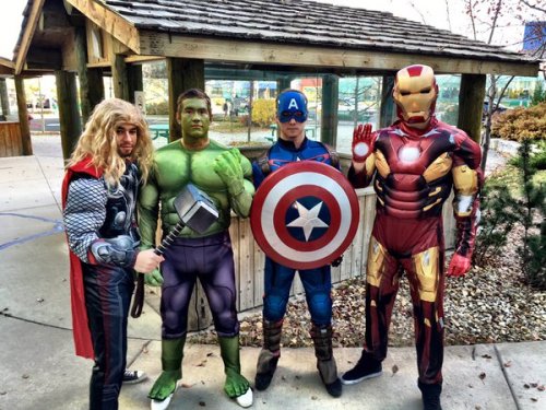 The Calgary Flames on their way to hang out with some kids at the hospital. [x]