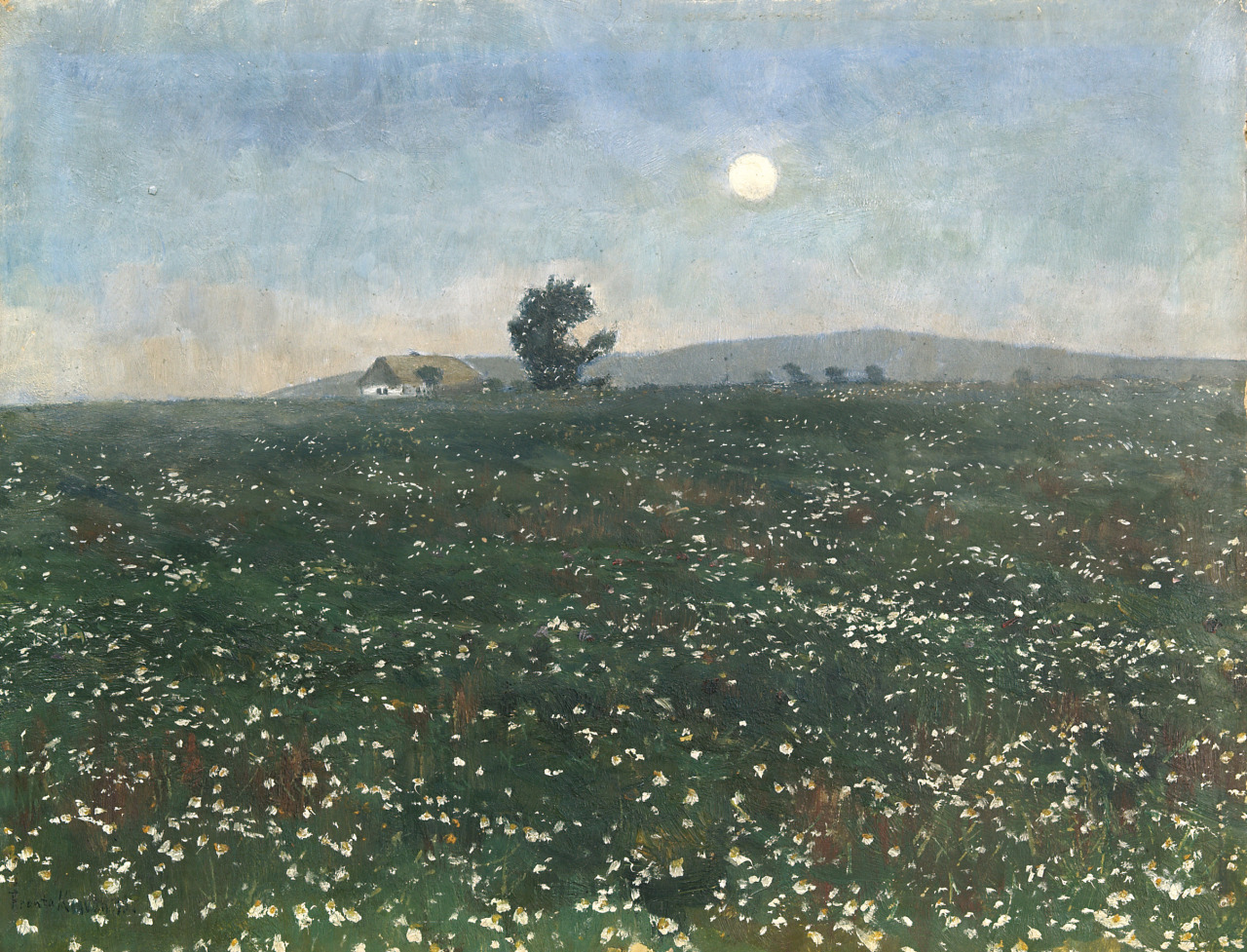 amare-habeo:  František Kaván (Czech, 1866 - 1941) On the meadow in the moonlight (Na