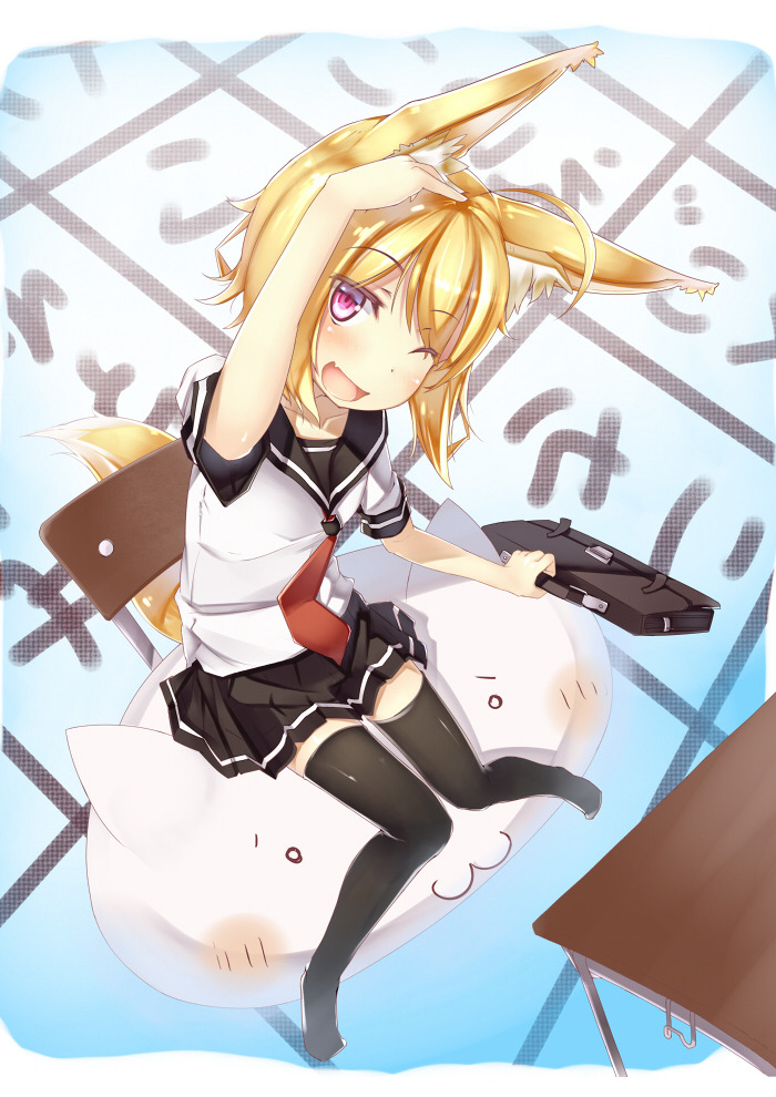 zombi-kittie:  Request for foxgirls in school uniforms 