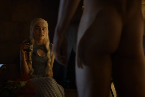 Khaleesi got some. C and I were both disappointed they didn’t show this sex scene. Oh well&hel