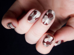 chalkboardnails:  Geometric Faceted Neutrals