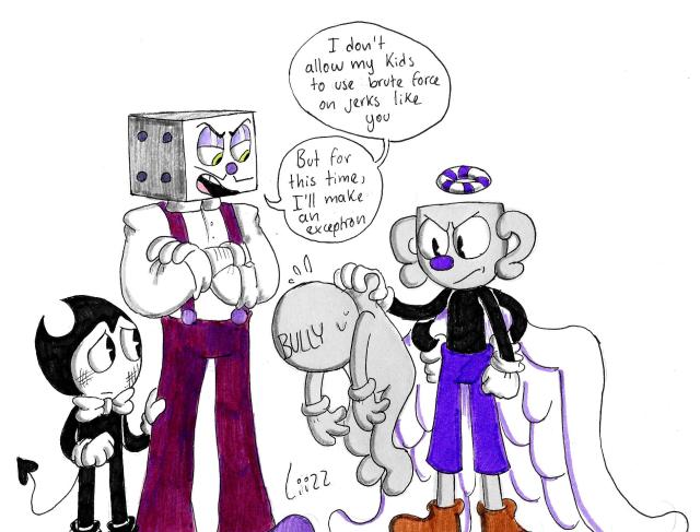 cuphead and mugman pranked by bendy by pokemonlpsfan 