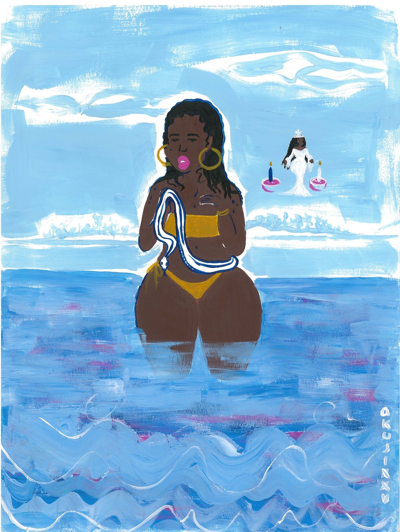 theartistakuji:  “Waves, Watermelon, Serpents” Akujixxv©2018  Redbubble Society6