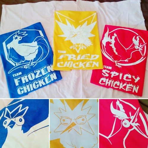 weebtrashclothing:Pokemon Go team shirts are in! They’ll be available online after Otakon ☆ Which ch