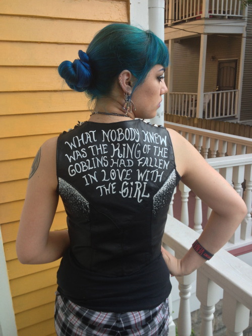 thegothicalice:  New leather vest I bought, then proceeded to stud and paint. I may or may not have a problem.