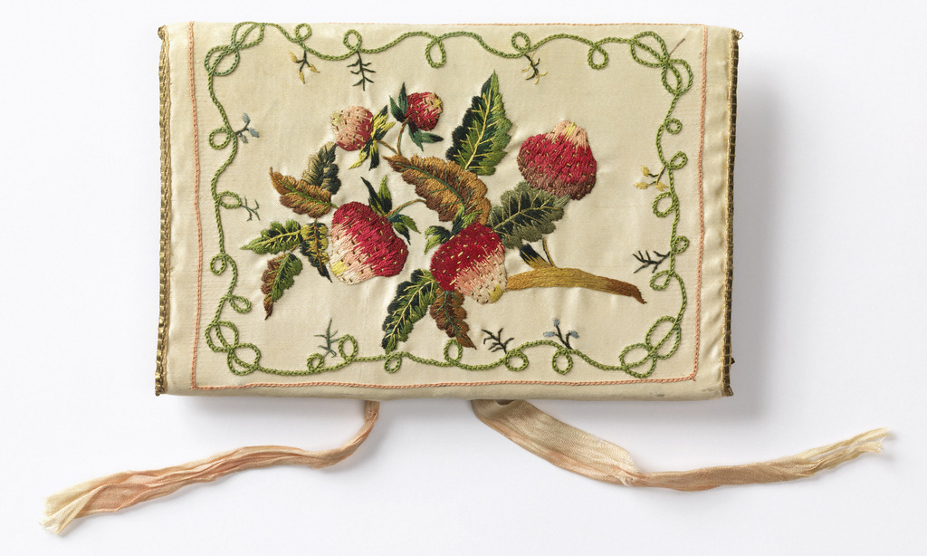 design-is-fine:Pocket book, covered in embroidered satin, 19th century. France. Via
