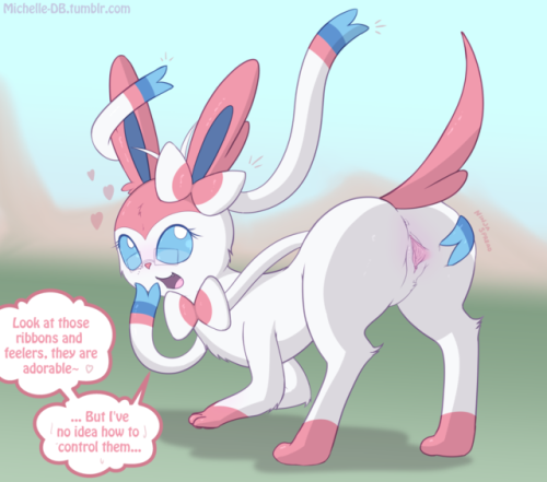 michelle-db:“I’d say Sylveon since I’d rather avoid fights and calm the situation whenever possible also being overpowered by a dragon while having the upper hand sounds hot as fuck~Also, these feelers are weird, it’s like they have a mind of