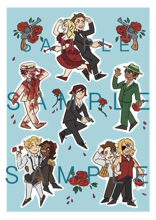 flowerofthewave:my stickers for @baccano-zineabsolutely check it out if you want cool artwork and so