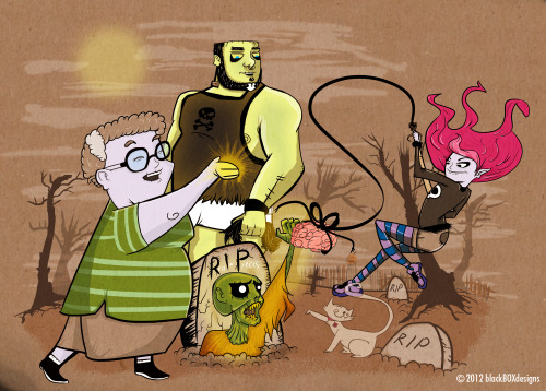 Brain Teasers-Created in Adobe Photoshop CS5.  Lucy, Witch Hazel, Mr. Monster, and Lydia the gh