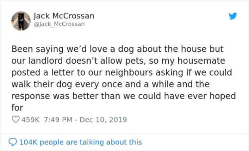 catchymemes:4 Guys Beg Their Neighbor To Let Them Play With Their Dog, Get A Wholesome Letter In Res