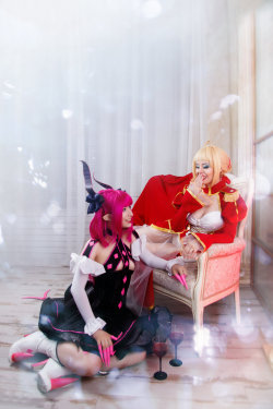 Saber Nero and Lancer Bathory by Disharmonica