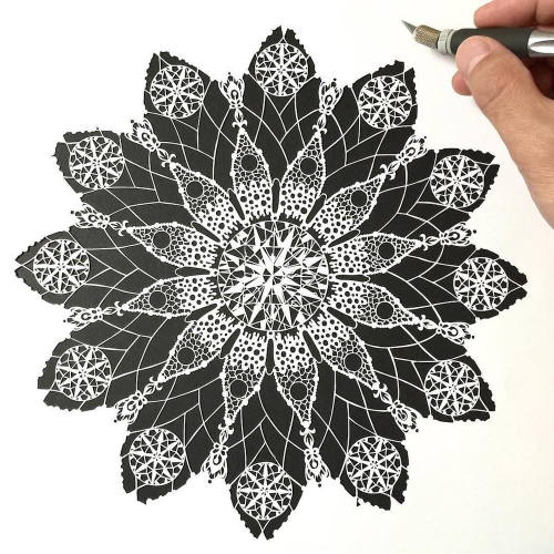 itscolossal:Hand-Cut Mandalas and Other Intricate Paper Works by Mr. Riu