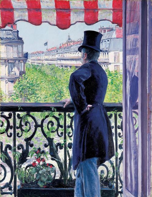 Gustave Caillebotte: L'homme au balcon, boulevard Haussmann (1880)