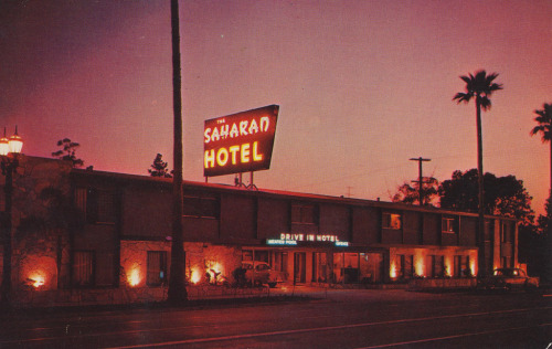 memoriastoica: Los Angeles mid-century hotels at night.