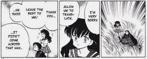 inuyasha-support-group:firebend:kagome’s so cuteInuyasha inadvertly keeping Kagome and Miroku 