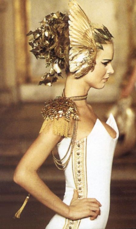 Eva Herzigova at Givenchy haute couture s/s1997 by Alexander McQueen