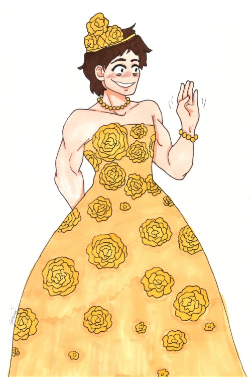 Can’t believe it took so long to draw The Flower Man in the floral gown.