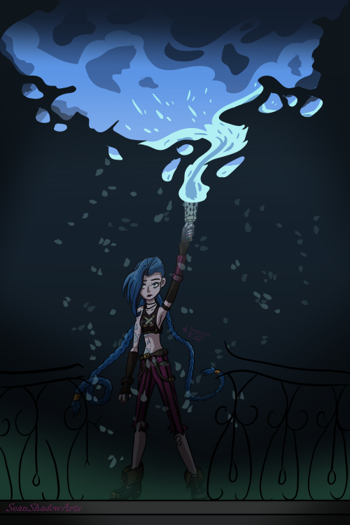 I love Arcane and love Jinx so made this piece inspired by the flare scene in episode 6 speed paint 