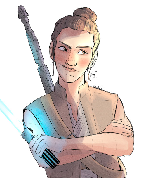 probably rey’s reaction to luke’s “so you have to carry me while jumping around th