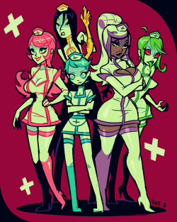 zoestanleyarts:  + Space Nurses + Tweaked their designs ever so slightly 