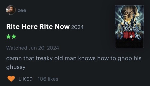 A Few Of My Fave Letterboxd Reviews Of Rite Here Rite Now Part 1