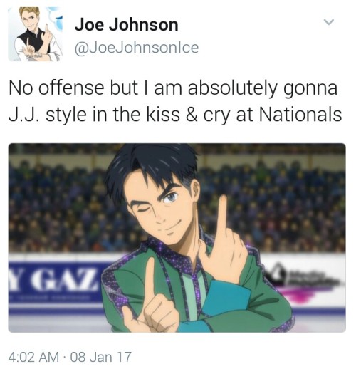 yourxweet-candy: Let me present to you my newly favorite skater Joe Johnson. He’s really awesome and I spent time marathoning his programs along with Karina Mantras ASDFGHJKL THEY ARE AWESOME OKAY! CHECK THEM OUT. (He is JJ as what he presents to be