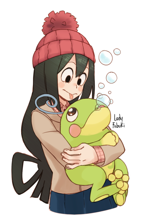 ladyfubuki:.Tsuyu and politoed commission for @midnight-mod !!