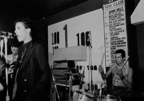 Siouxsie and the Banshees: Siouxsie Sioux, Steve Severin and Sid Vicious, performing at the 100 Club