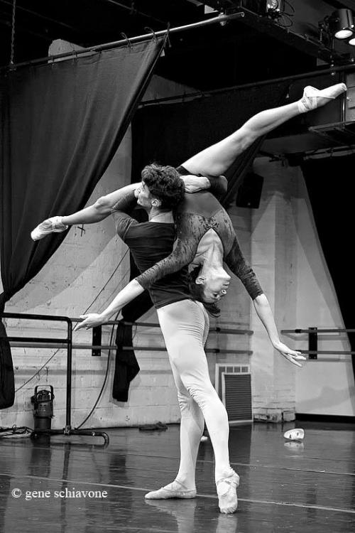 Vilia Putrius and Mindaugas Beuzys rehearsing Apollo (Lithuanian National Ballet, 2013)